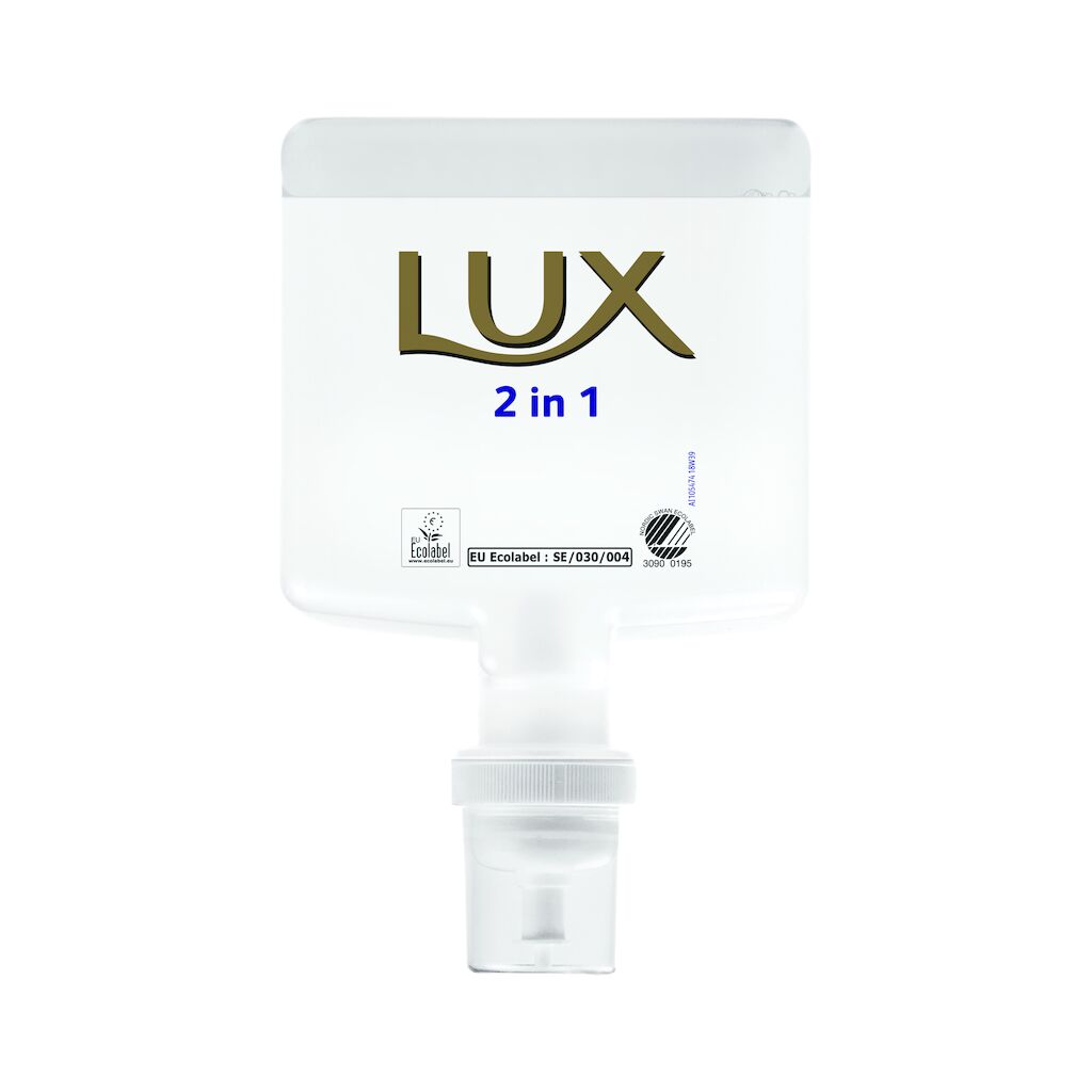 Soft Care Lux 2 in 1 4x1.3L - LUX 2 in 1 tvål/bad- och duschcrème för IntelliCare-dispenser