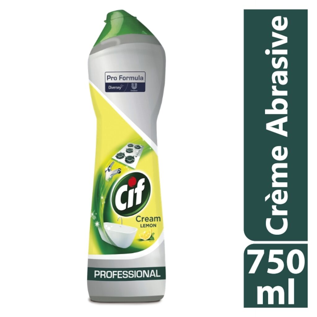 Cif Pro Formula Cream Lemon 8x0.75L - Flytande skurmedel för rengöring av emalj, kakel, porslin och rostfritt