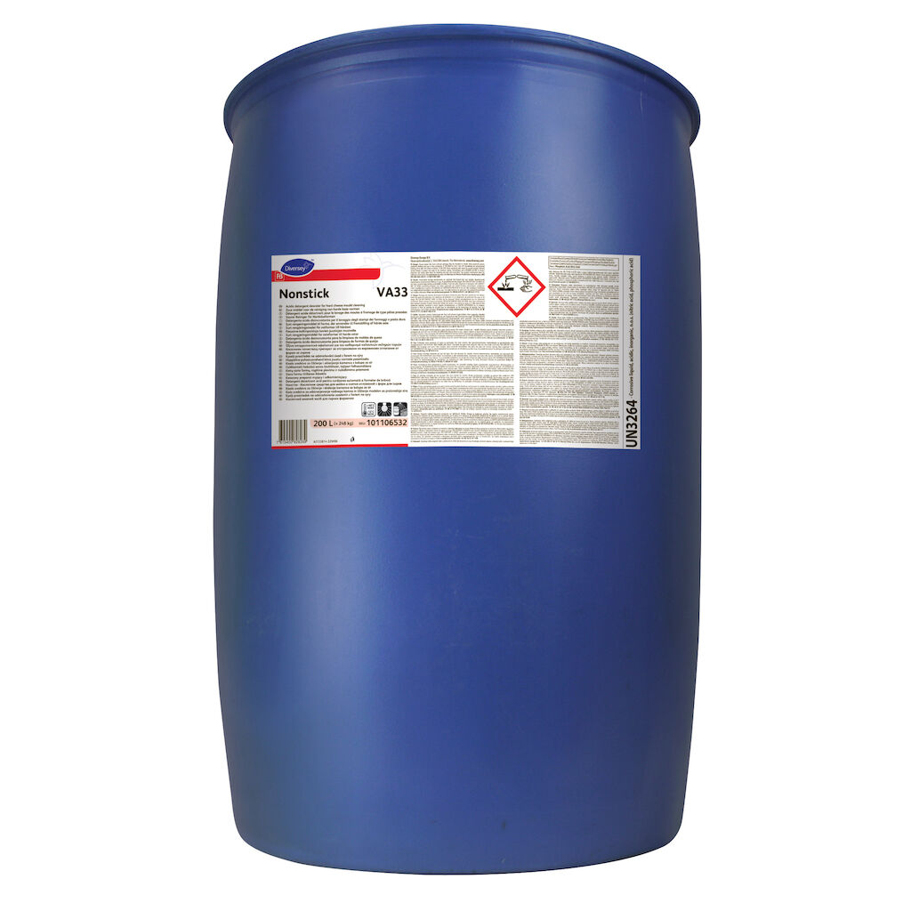 Nonstick VA33 200L - Surt rengöringsmedel för ostformar till hårdost