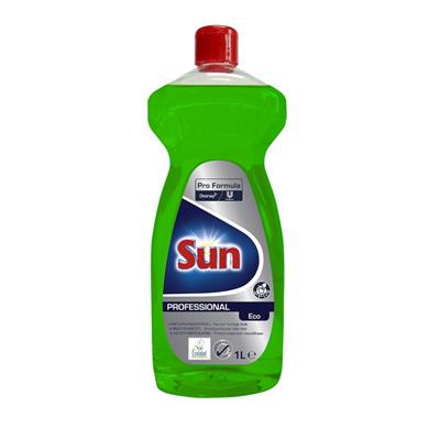 Sun Pro Formula Handdiskmedel 12x1L - Ett professionellt handdiskmedel som är miljömärkt med EU-Ecolabel, parfymfritt och passar för handdiskning av alla typer av diskbara köksredskap
