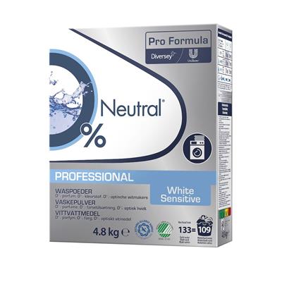 Neutral Pro Formula White Sensitive 3x4.8kg - Professionellt pulvertvättmedel för vittvätt utan parfym för känslig hud