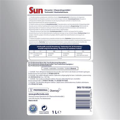 Sun Pro Formula Rinse aid 6x1L - En koncentrerad neutral spolglans